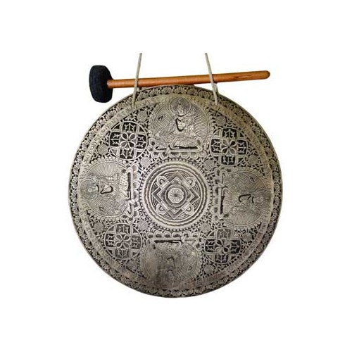 18-Inch Hand-Carved Gong for Meditation