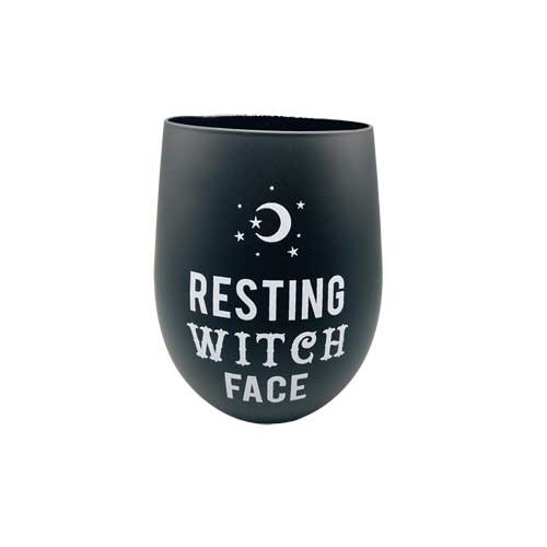 Resting Witch Face Drinking Glass