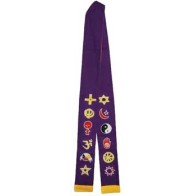 Purple and Gold Interfaith Minister's Stole