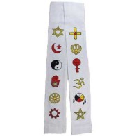 White Interfaith Minister's Stole for Ceremonies