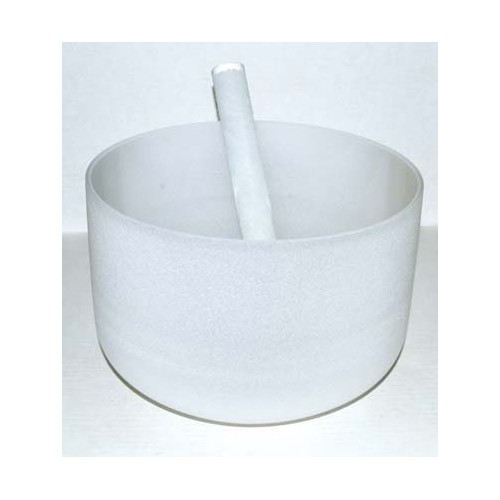 Cuenco de Canto de Cristal Off-White de 8\" para Meditación