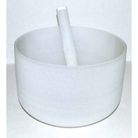 Cuenco de Canto de Cristal Off-White de 8\" para Meditación