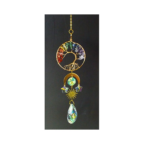 15 Inch 7 Chakra Tree of Life Sun Catcher