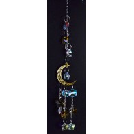 Golden Crescent Moon Suncatcher