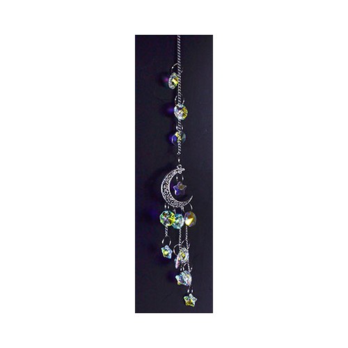 Silver Crescent Sun Catcher for Colorful Rainbows