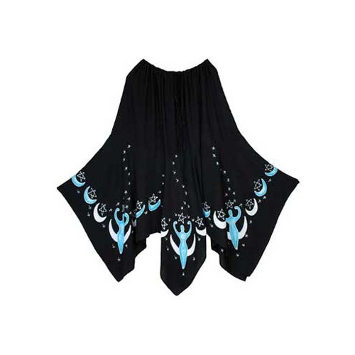 Moon Goddess Long Black Skirt for Spiritual Wear