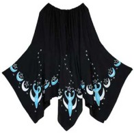 Moon Goddess Long Black Skirt for Spiritual Wear