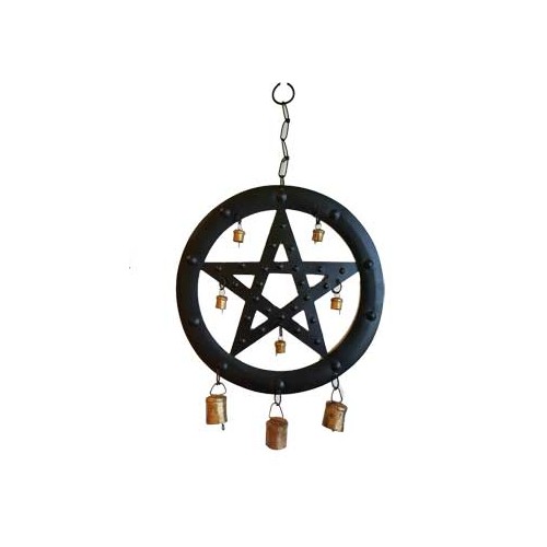 9.5" Black Pentagram Wind Chime