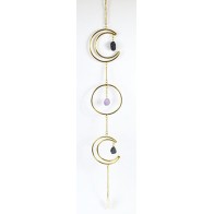 Guirnalda Triple Luna con Piedras - Decoración Mística