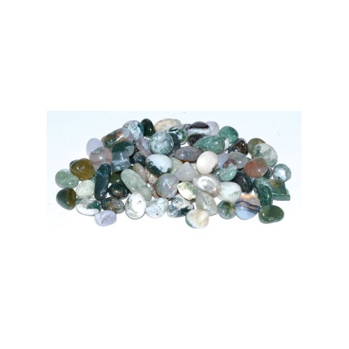 1 lb Moss Agate Tumbled Chips 7-9mm