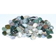 1 lb Moss Agate Tumbled Chips 7-9mm