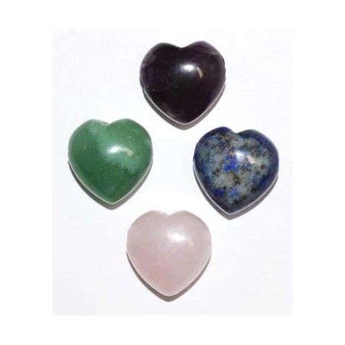 15mm Heart Beads - Various Natural Stones