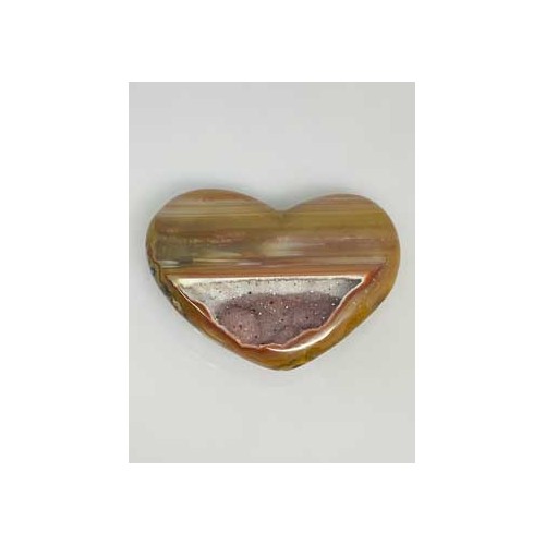 Small Heart Puffed Druse Agate