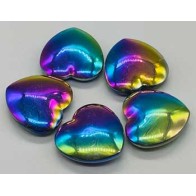 1.75" Hematite Rainbow Heart