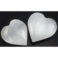 White Selenite Heart 1 1/4" - 2"