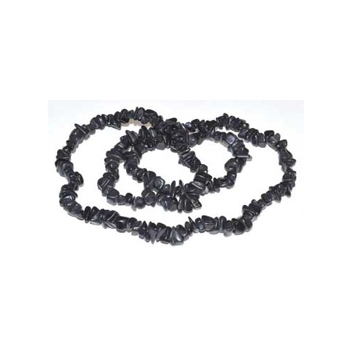 32 Inch Black Stone Chip Necklace