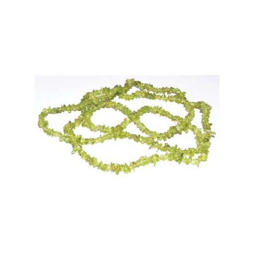 32" Peridot Chip Necklace for Healing