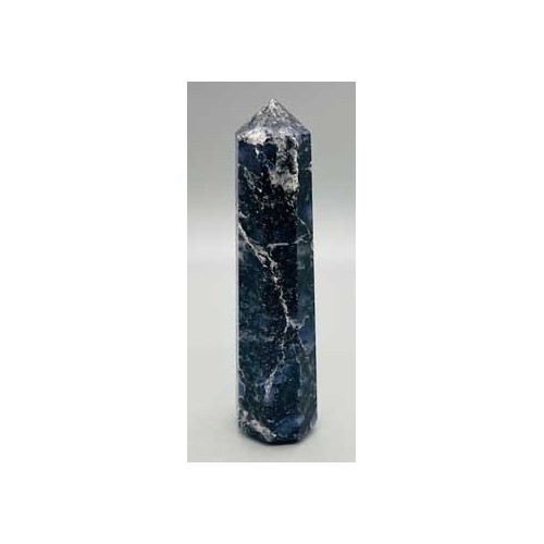 Iolite W Black Mica Obelisk for Healing