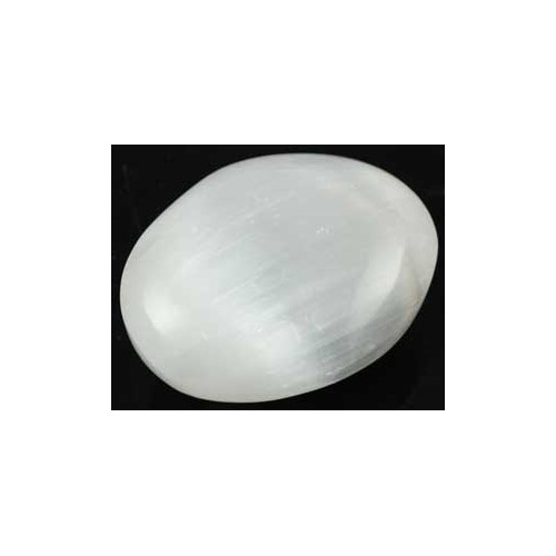 White Selenite Oval Crystal for Rituals