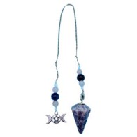 Lepidolite Triple Moon Pendulum