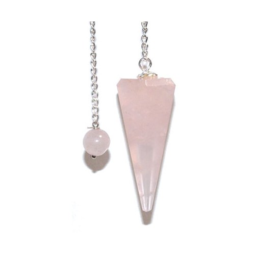 6 Sided Rose Quartz Pendulum for Divination