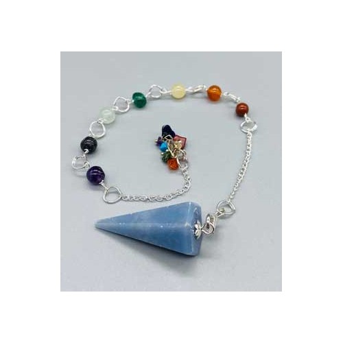 Angelite 7 Chakra Pendulum for Energy Work