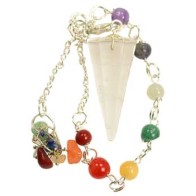 Clear Quartz 7 Chakra Pendulum for Intuition