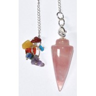 Rose Quartz 7 Chakra Pendulum for Emotional Healing