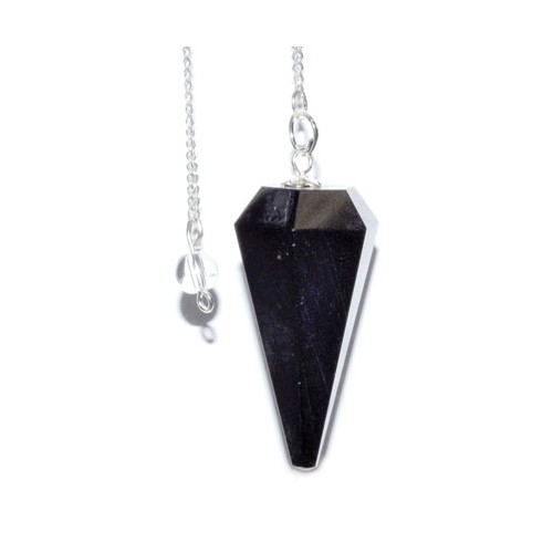 6-sided Black Tourmaline Pendulum for Energy Cleansing