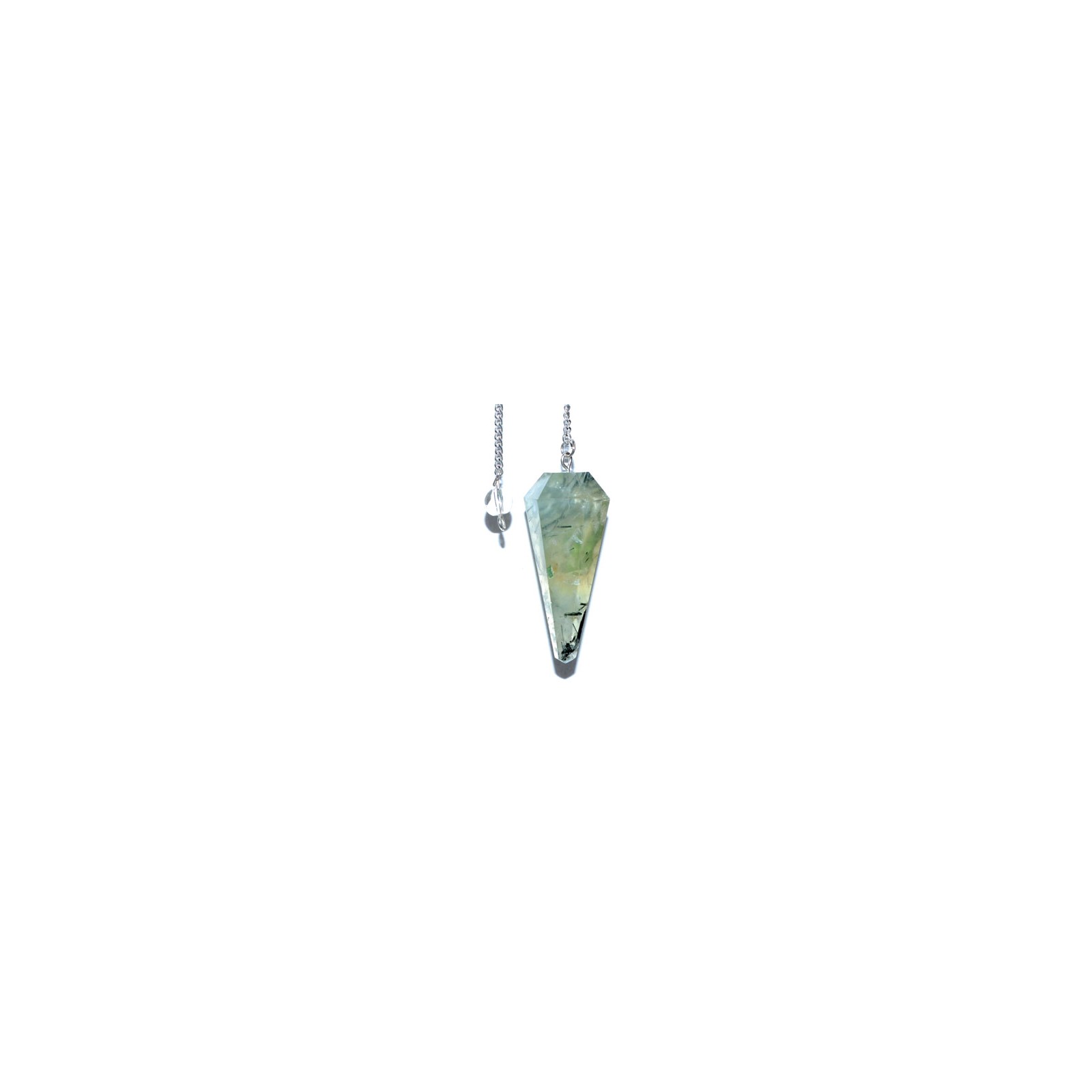 6-Sided Prehnite Pendulum