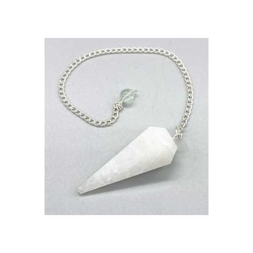 Elegant 6-Sided White Quartz Pendulum for Energy Work