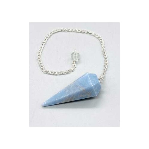 6-Sided Angelite Pendulum for Spiritual Guidance