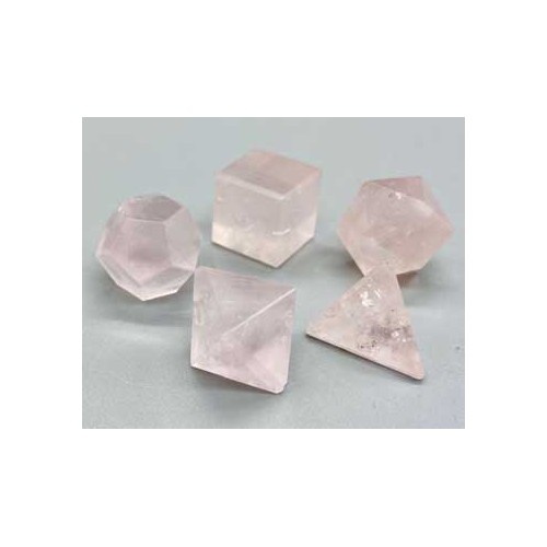 Rose Quartz Platonic Solids for Meditation