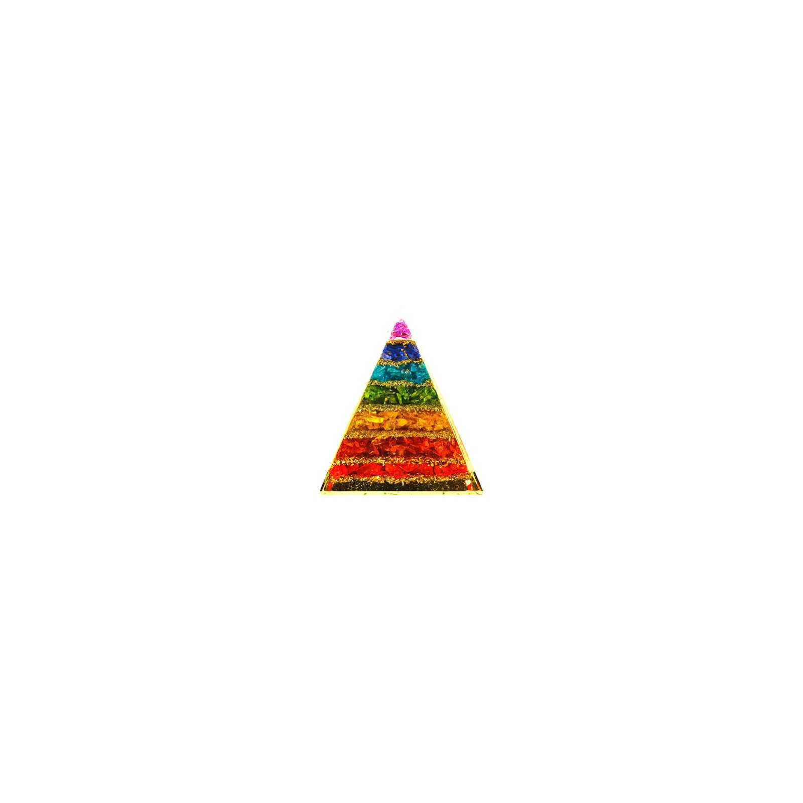 Orgone 7 Chakra Pyramid 3 3/4" for Energy Balance