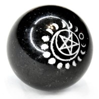 50mm Tourmaline Pentagram & Moon Sphere