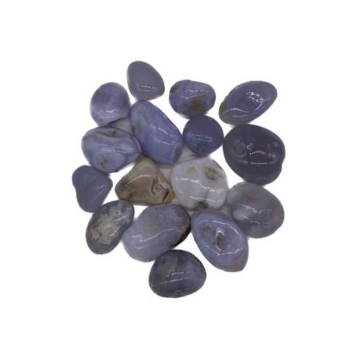 1 lb Blue Chalcedony Pebbles for Emotional Balance