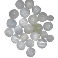 1 lb Selenite Tumbled Stones for Cleansing