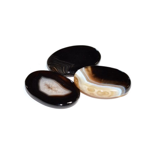 Black Onyx Worry Stone for Stress Relief