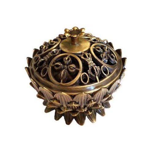 Antique Bronze Lotus Incense Burner