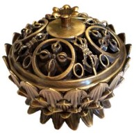 Antique Bronze Lotus Incense Burner