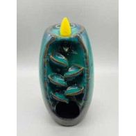 Blue Ceramic Backflow Incense Burner 6.5 inch