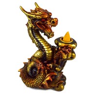 Copper Dragon Backflow Incense Burner for Meditation