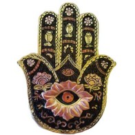 Horno de Incienso Hamsa Dorado y Negro