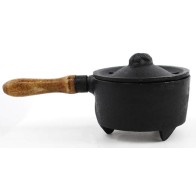 Cast Iron Burner with Wooden Handle