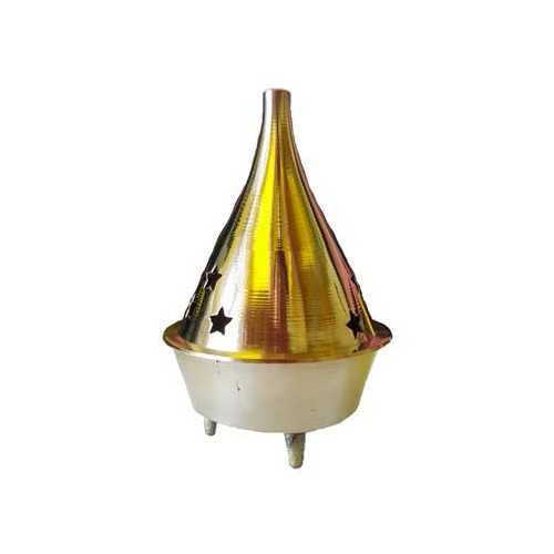 3 Inch Brass Cone and Resin Incense Burner