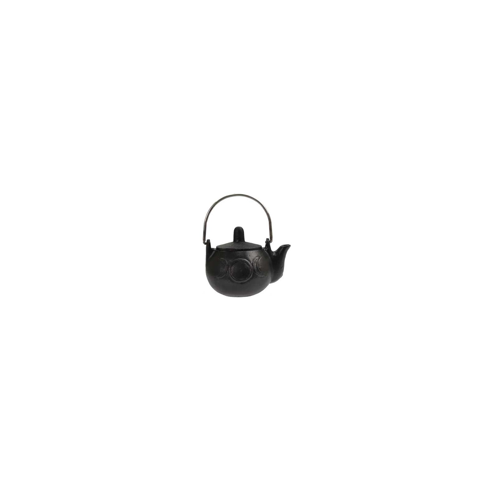 Triple Moon Cast Iron Teapot for Rituals and Ceremonies