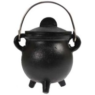 3 Inch Plain Cast Iron Cauldron with Lid