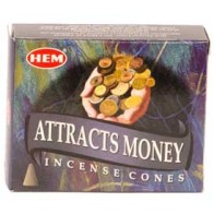 Attract Money HEM Incense Cones - 10 Count