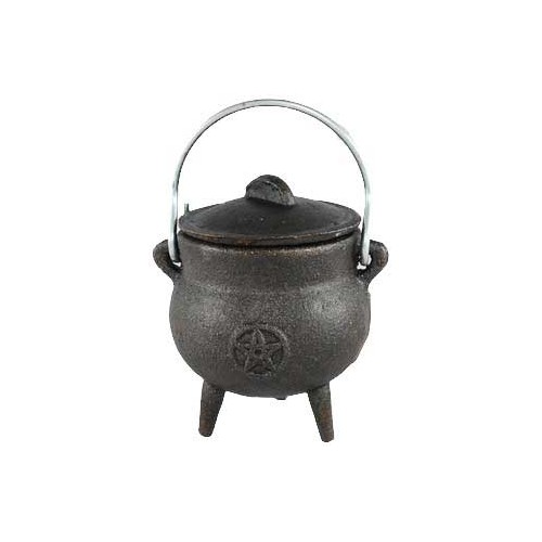 3-Inch Pentagram Cast Iron Cauldron for Rituals