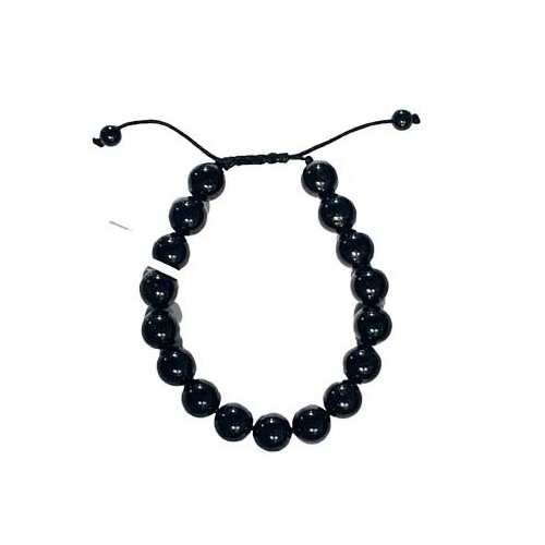 Pulsera de Turmalina Negra 10mm para Protección